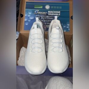 Skechers Vegan White Memory Foam Sneakers